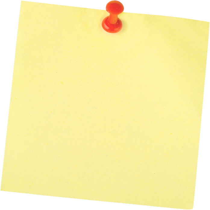 Yellow Sticky Note with Pin 